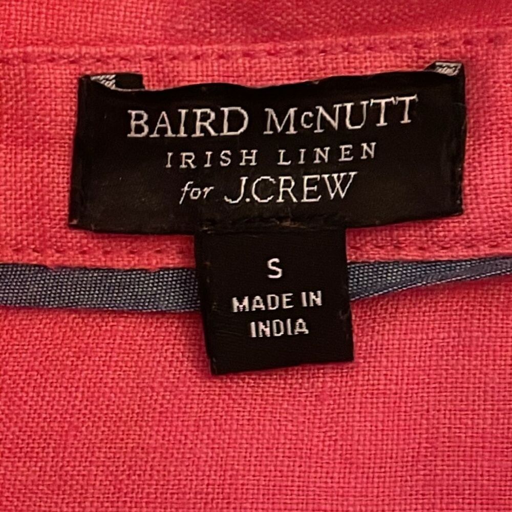 J. Crew Pink Baird McNutt Irish Linen Shirt Dress Womens Size Small Preppy - Picture 2 of 8